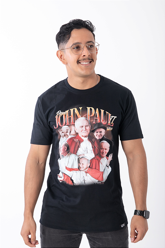 Kit Camiseta Papa São João Paulo II + Caneca - Preto ref 3196