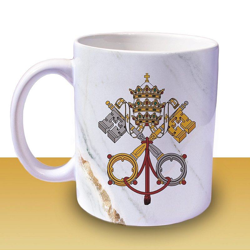 Kit Camiseta Vaticano Salve Roma + Caneca + Bandeira ref 255