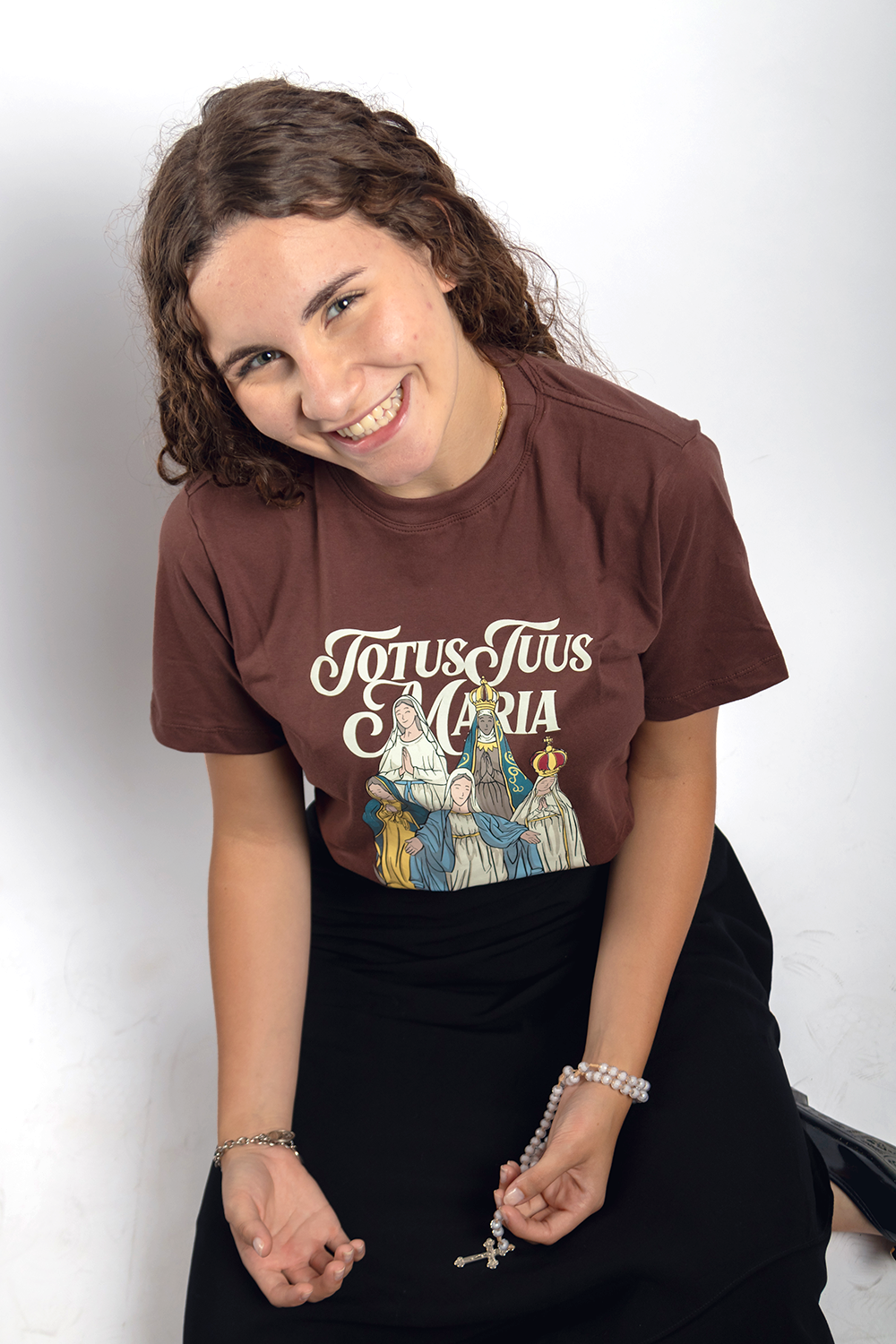 Camiseta Totus Tuus Maria - Marrom