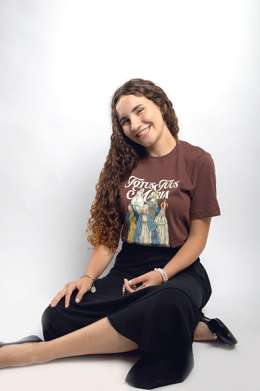 Camiseta Totus Tuus Maria - Marrom