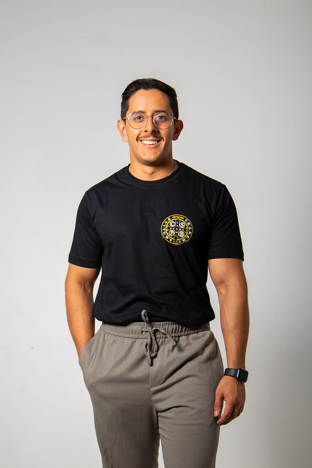 Camiseta Medalhão São Bento - Preto ref 3226