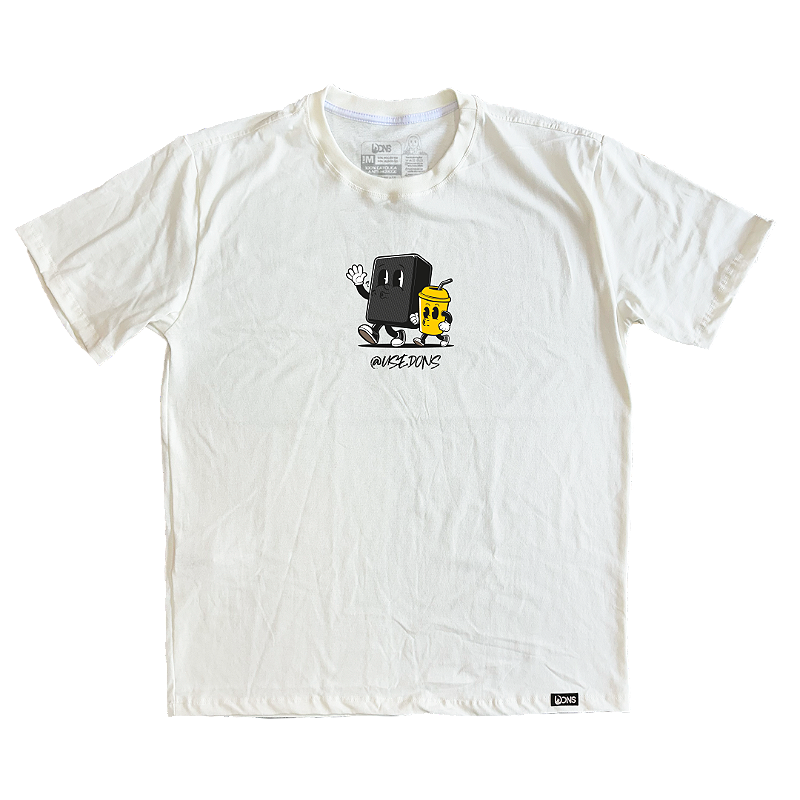 Camiseta Oversized Caixa Preta e Copo Amarelo - Off White ref 3217