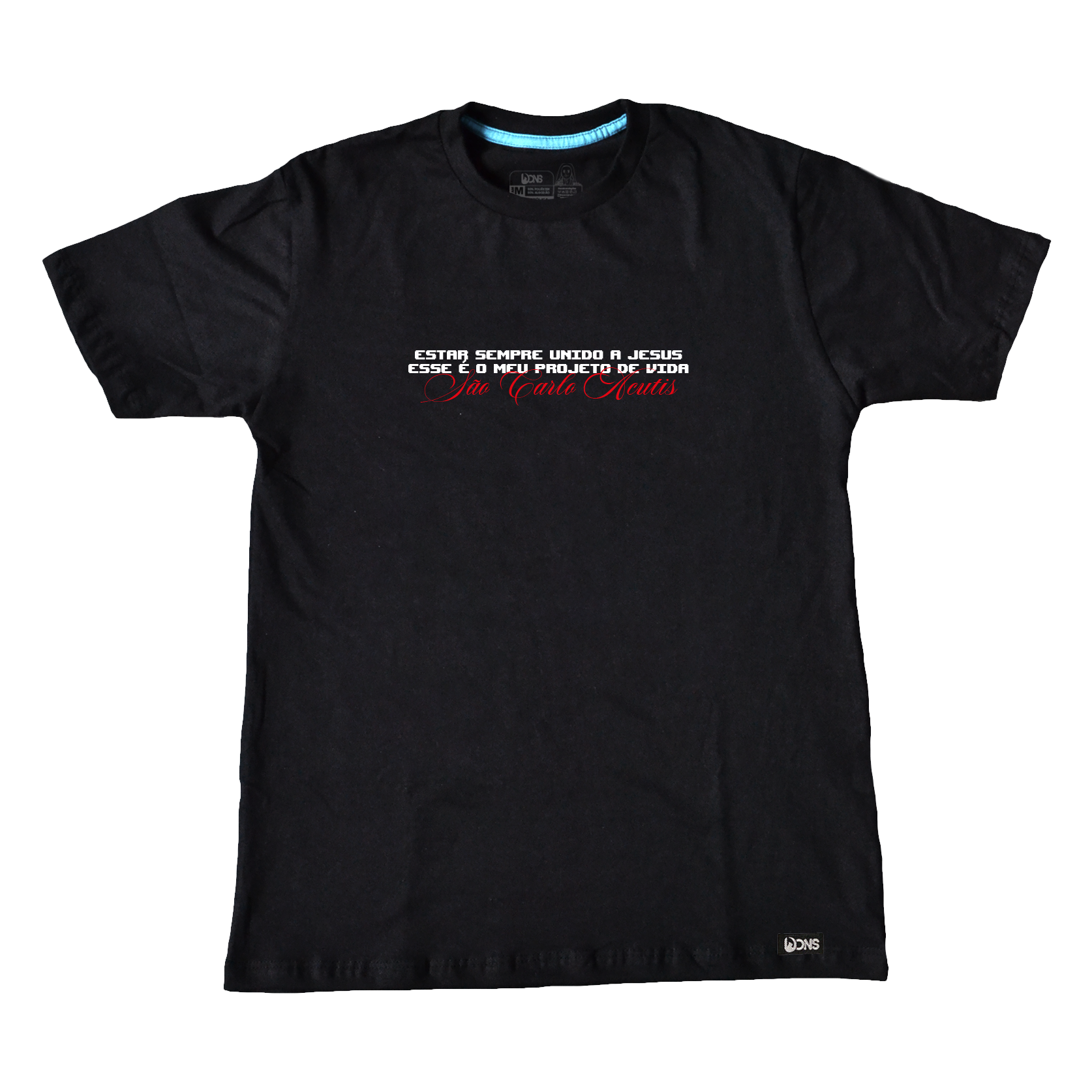 Camiseta São Carlo Acutis Foto - Preto ref 3254