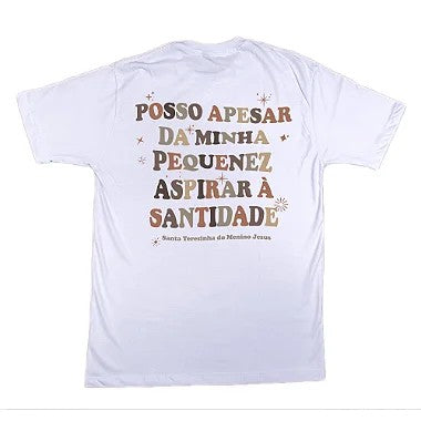 Camiseta Plus Size Santa Terezinha Minha Pequenez ref 261