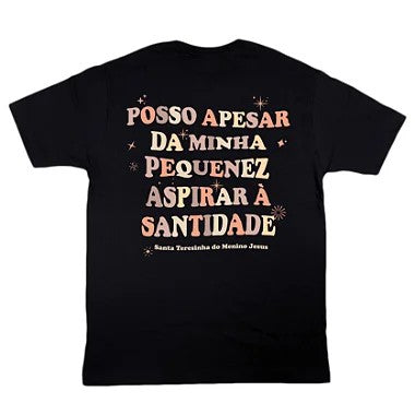 Camiseta Plus Size Santa Terezinha Minha Pequenez ref 261