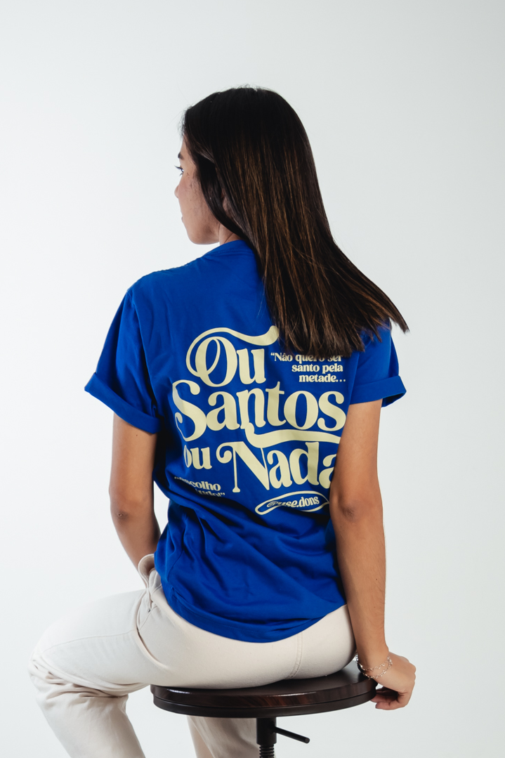 Camiseta Ou Santos ou Nada - Azul ref 3201