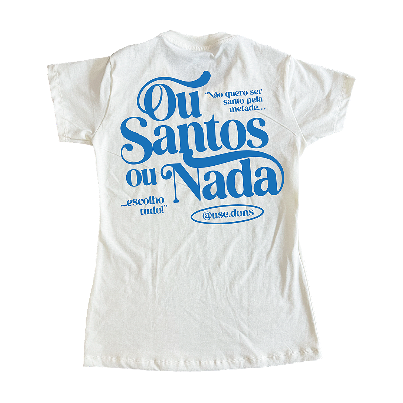 Baby Look Ou Santos ou Nada - Off White ref 3201