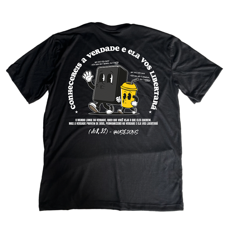 Camiseta Oversized Caixa Preta e Copo Amarelo - Preto ref 3217