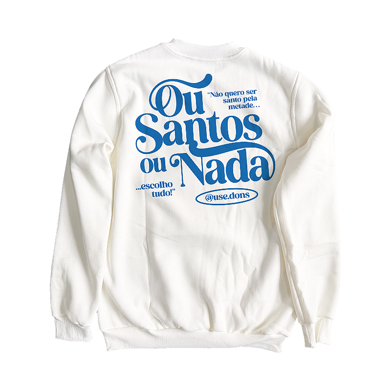 Moletom Gola Careca - Ou Santos ou Nada - Off White ref 3201