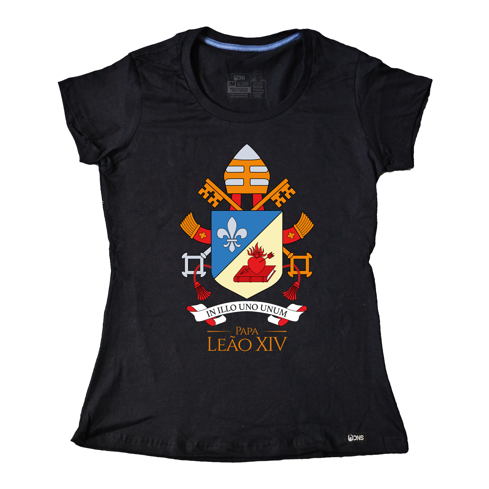 Kit Baby Look Brasão papa Leão XIV + Caneca ref 3242