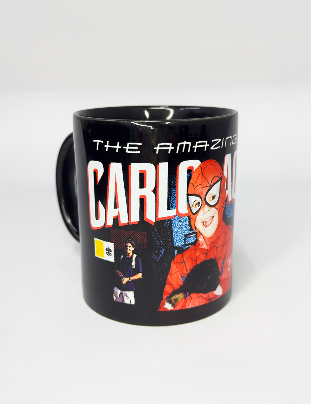 Kit Baby Look São Carlo Acutis - Super Heroi + Caneca