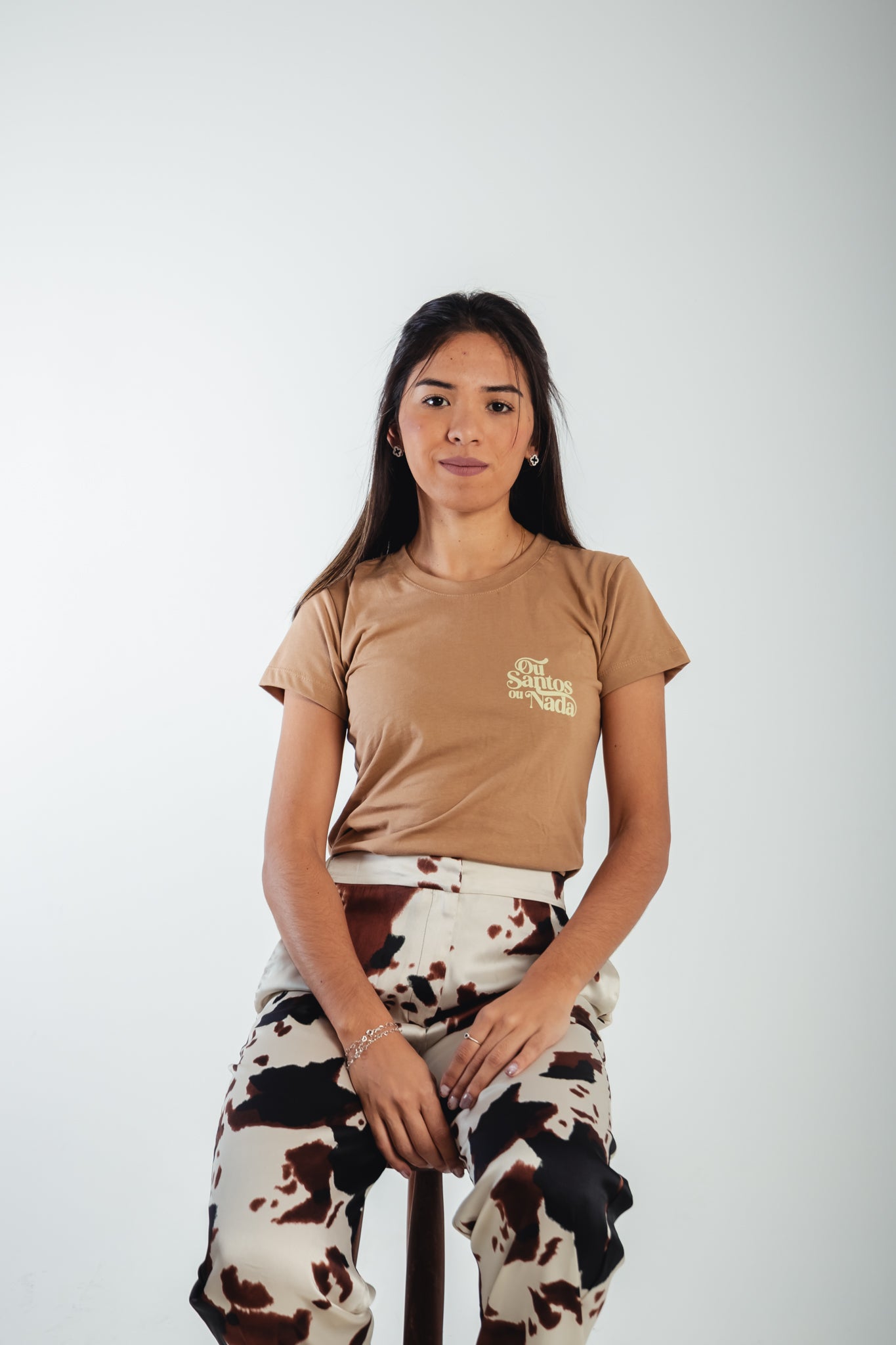 Baby Look Ou Santos ou Nada - Mocha ref 3201