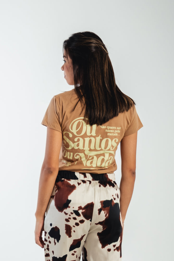 Baby Look Ou Santos ou Nada - Mocha ref 3201