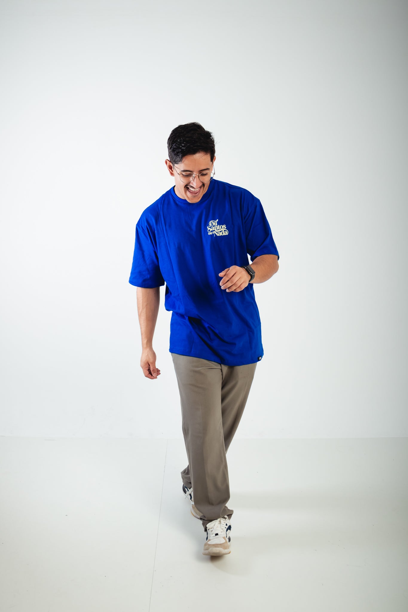 Camiseta Oversized Ou Santos ou Nada - Azul ref 3201
