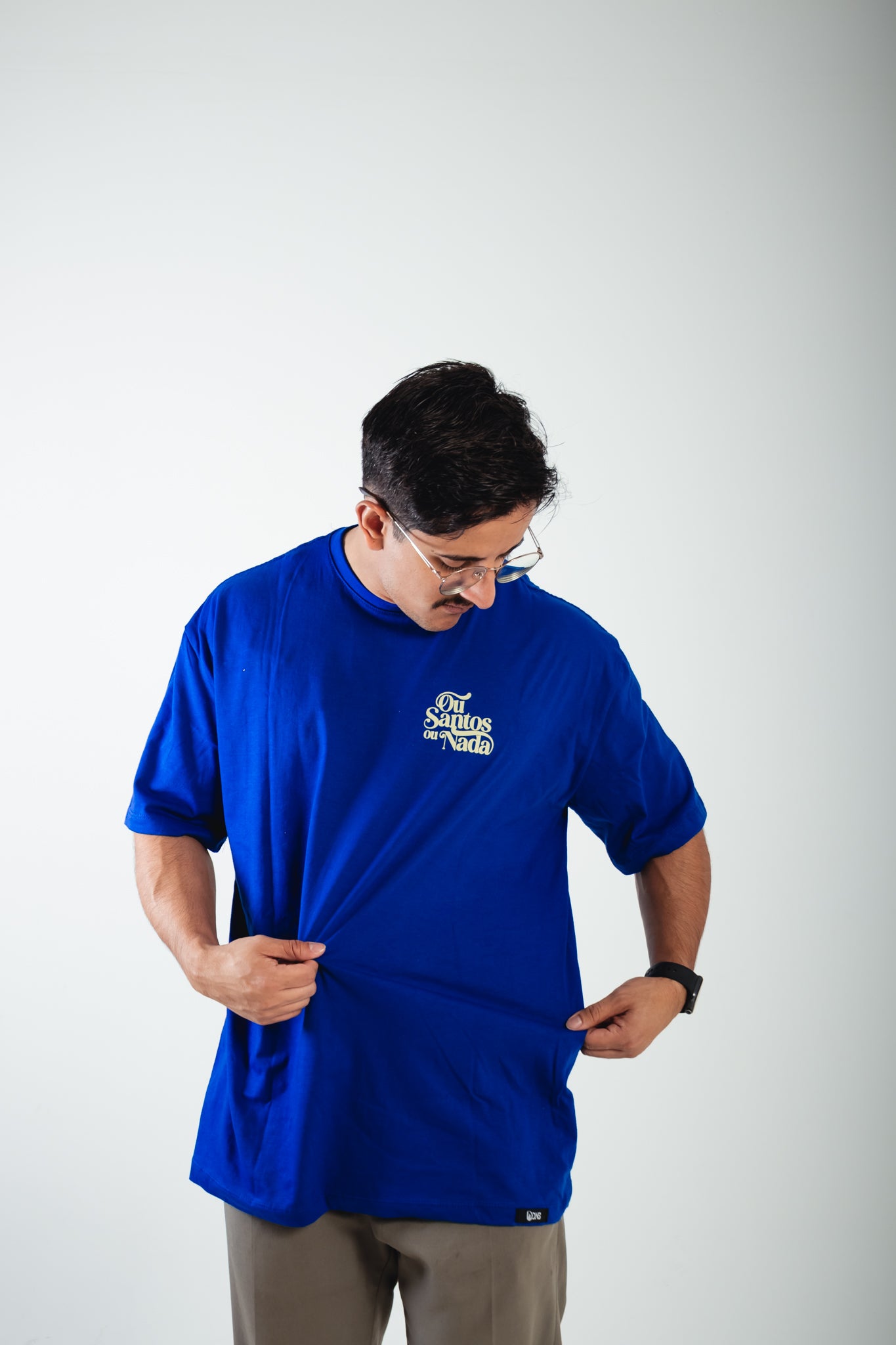 Camiseta Oversized Ou Santos ou Nada - Azul ref 3201