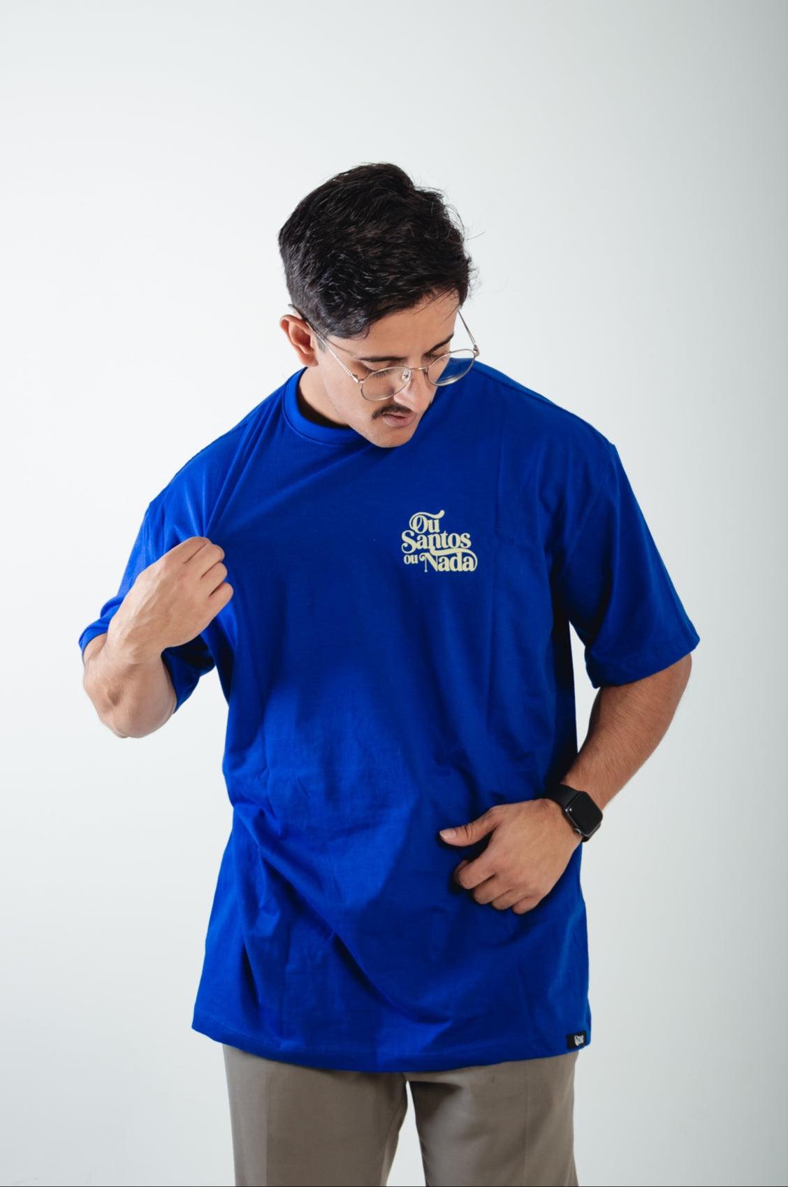 Camiseta Oversized Ou Santos ou Nada - Azul ref 3201