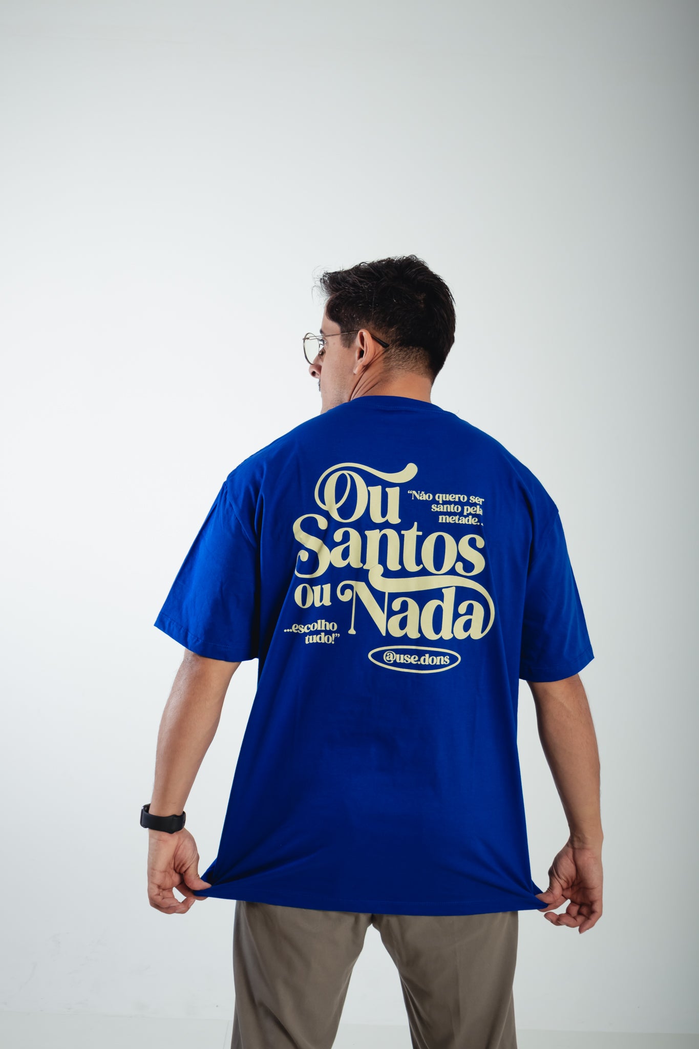 Camiseta Oversized Ou Santos ou Nada - Azul ref 3201