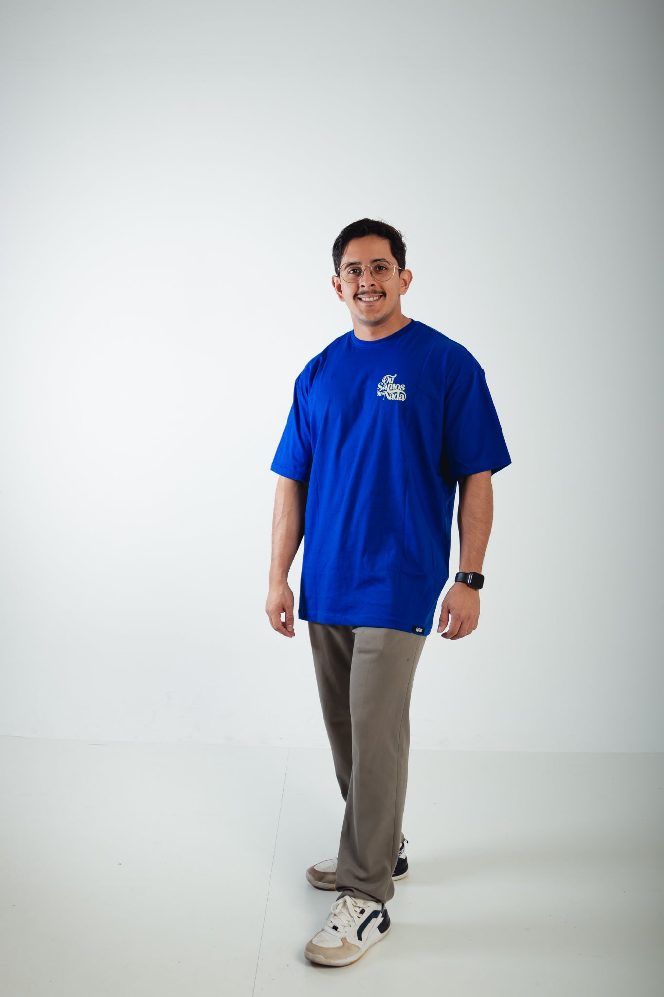 Camiseta Oversized Ou Santos ou Nada - Azul ref 3201