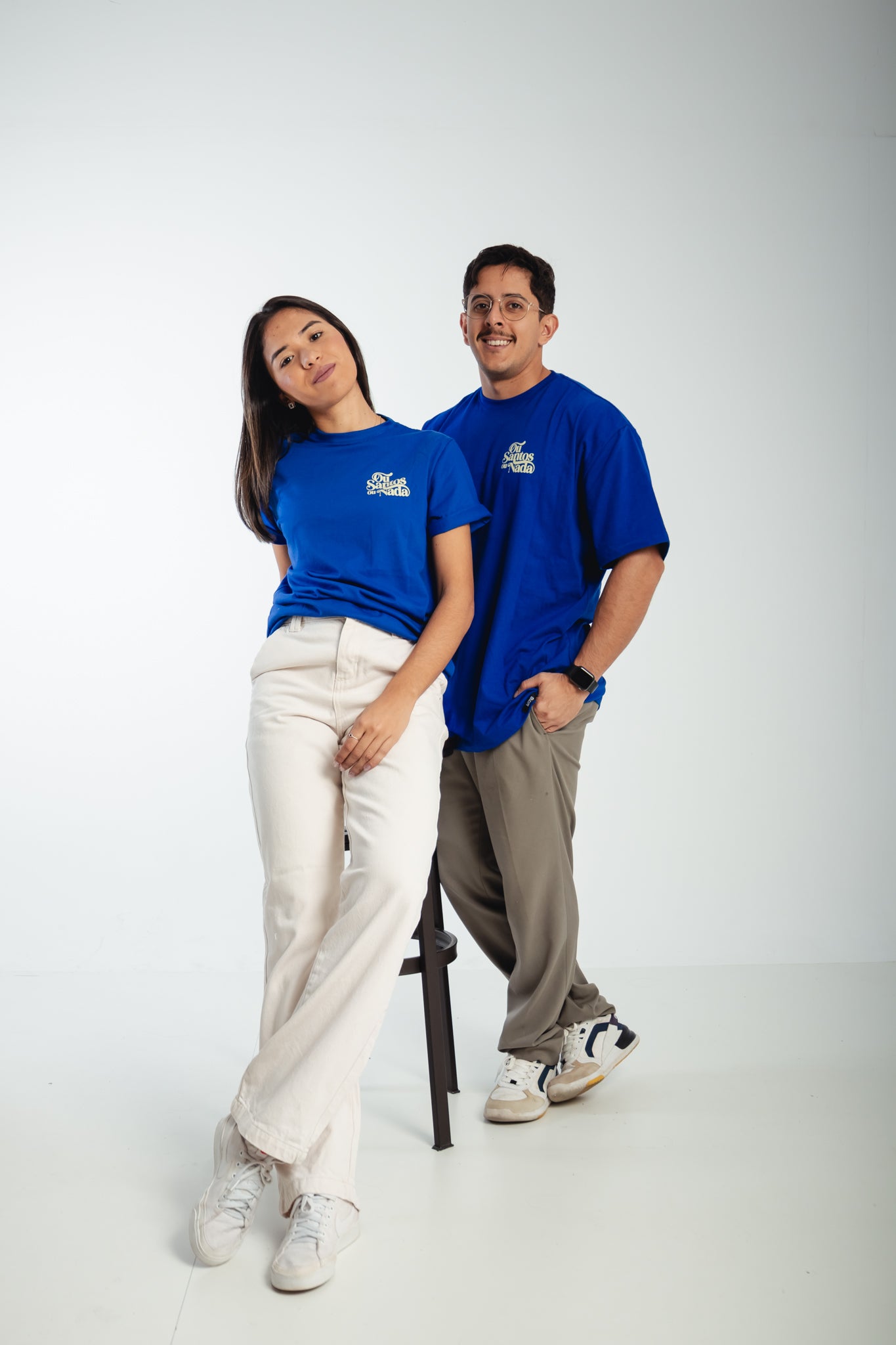 Camiseta Ou Santos ou Nada - Azul ref 3201