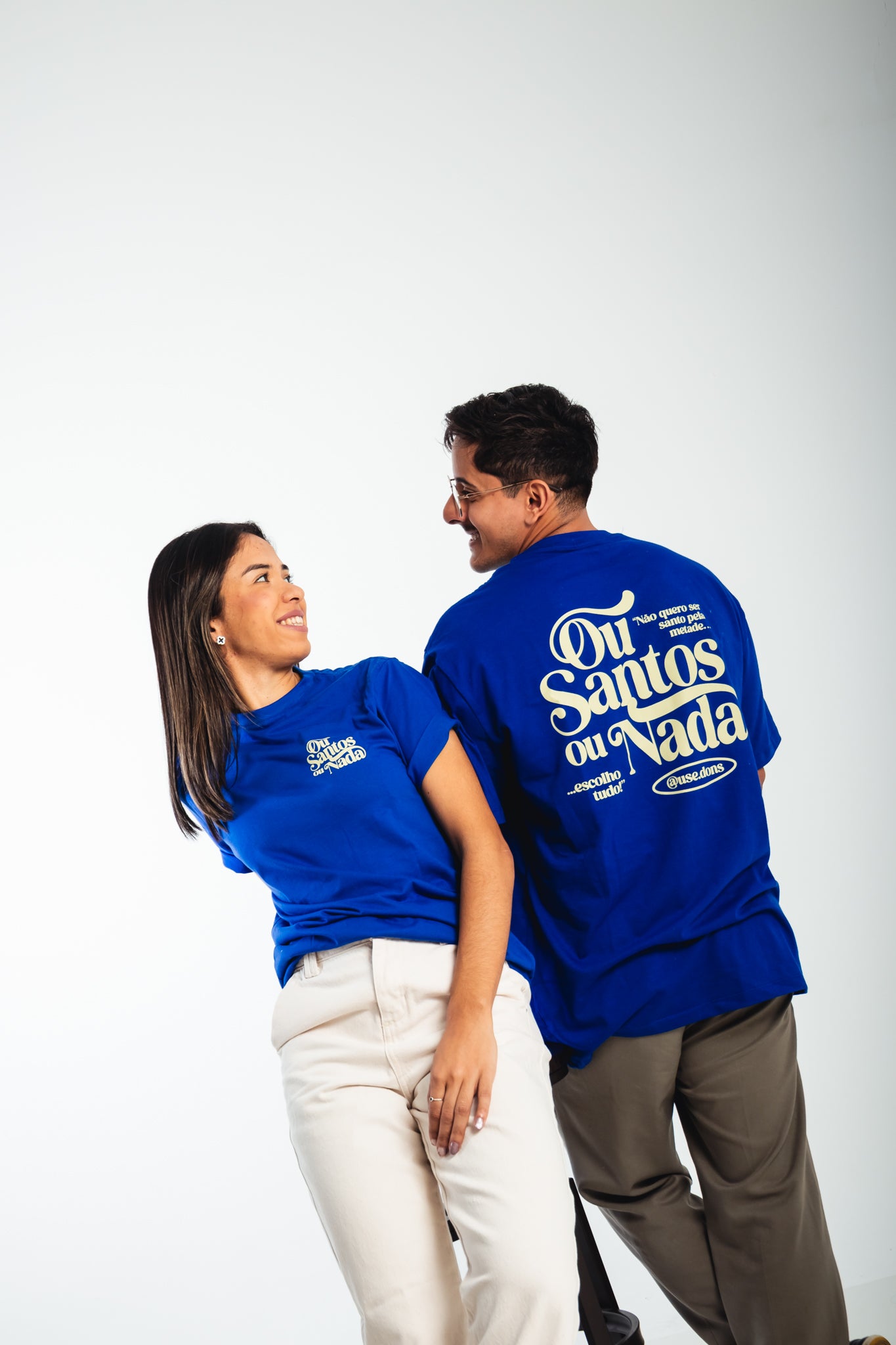 Camiseta Ou Santos ou Nada - Azul ref 3201