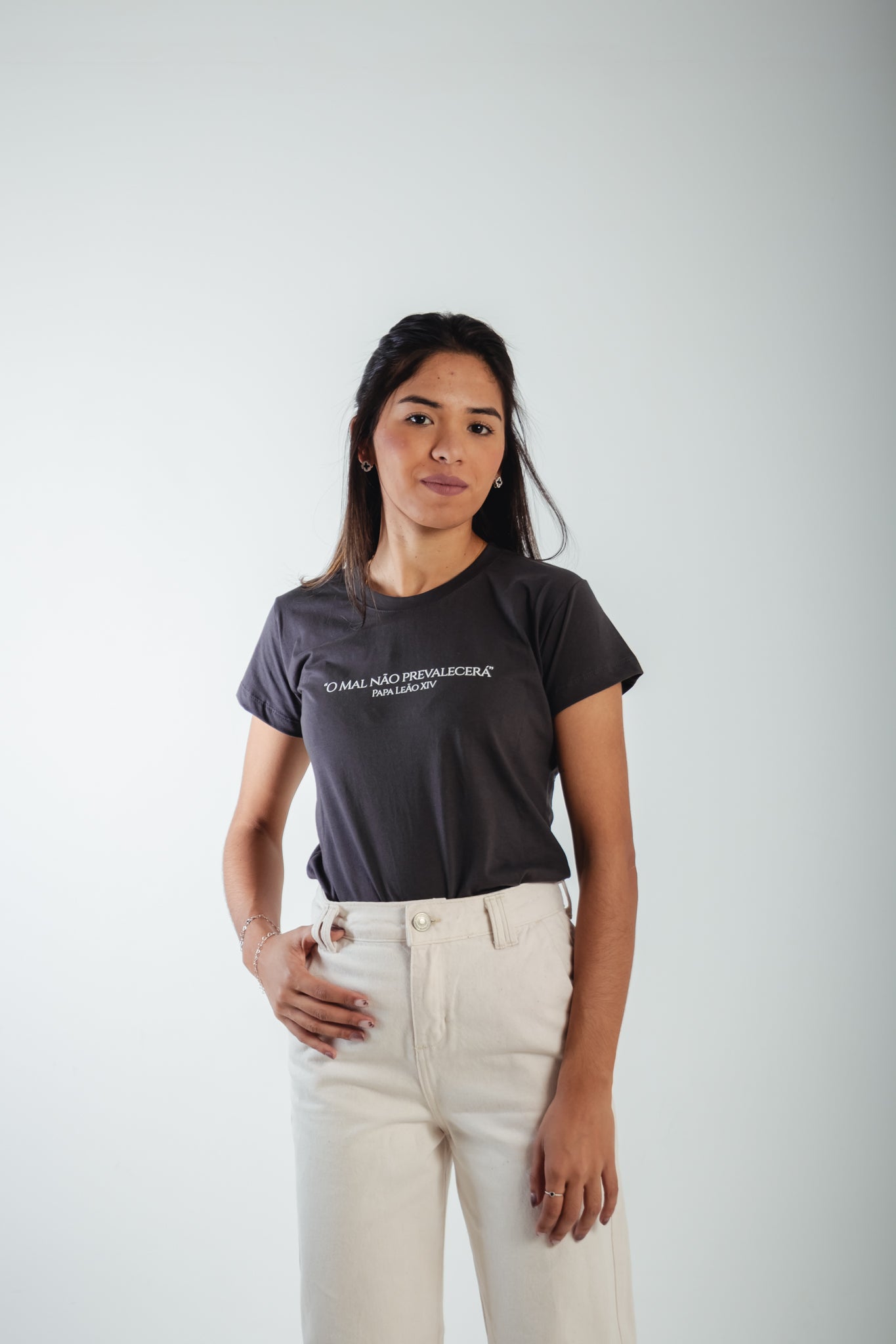 Baby Look O mal não prevalecerá - Papa Leão XIV ref 3243