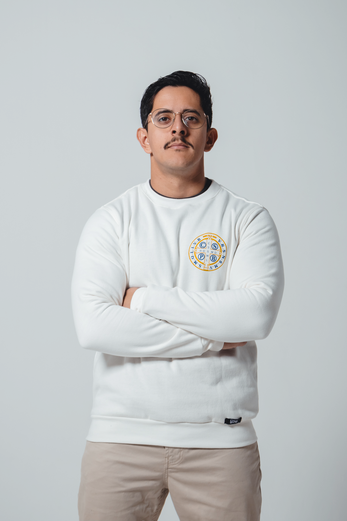 Moletom Gola Careca Medalhão São Bento - Off White ref 3226