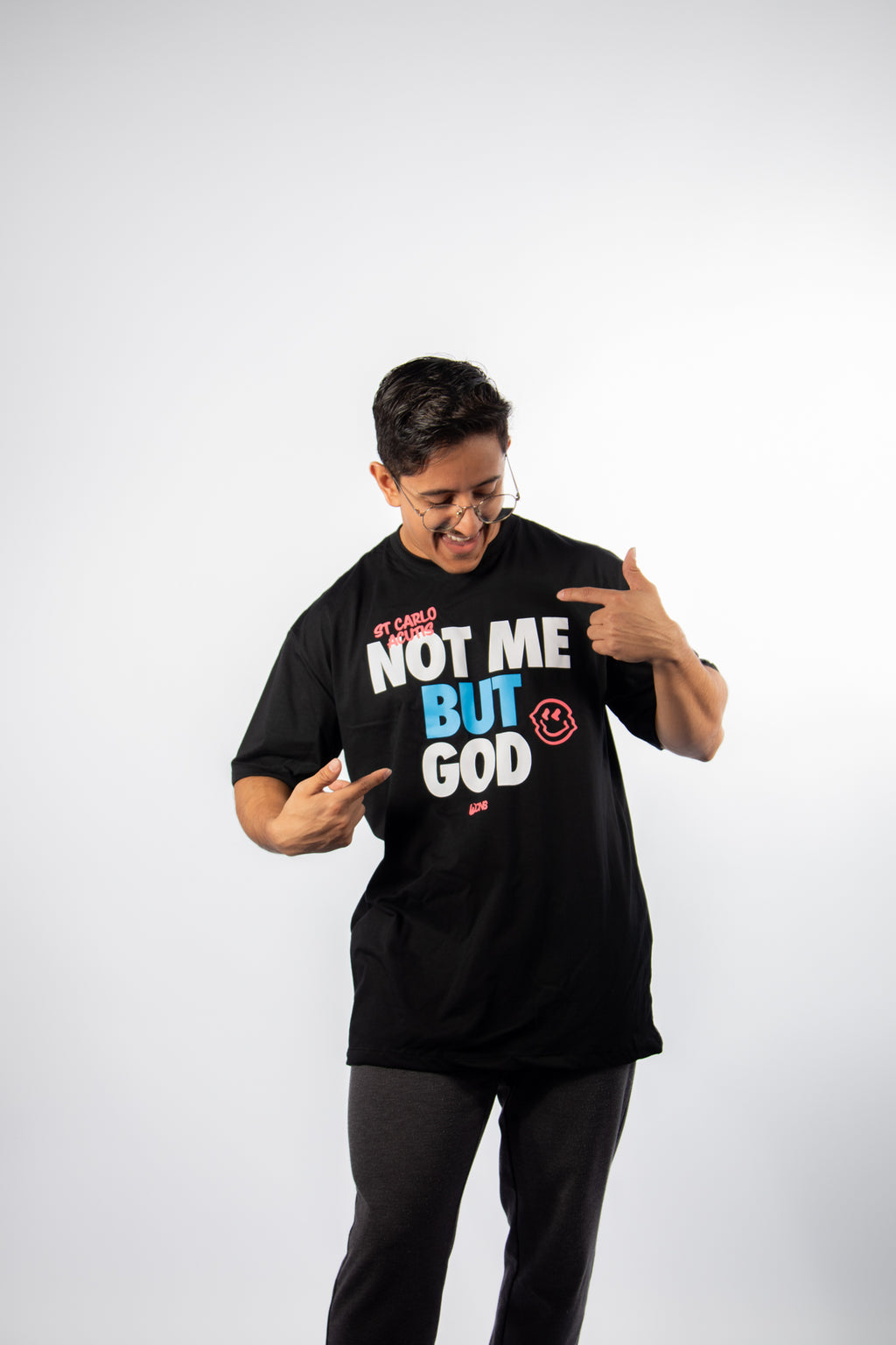 Camiseta Oversized Carlo Acutis 'Not me but God' - ref 3252