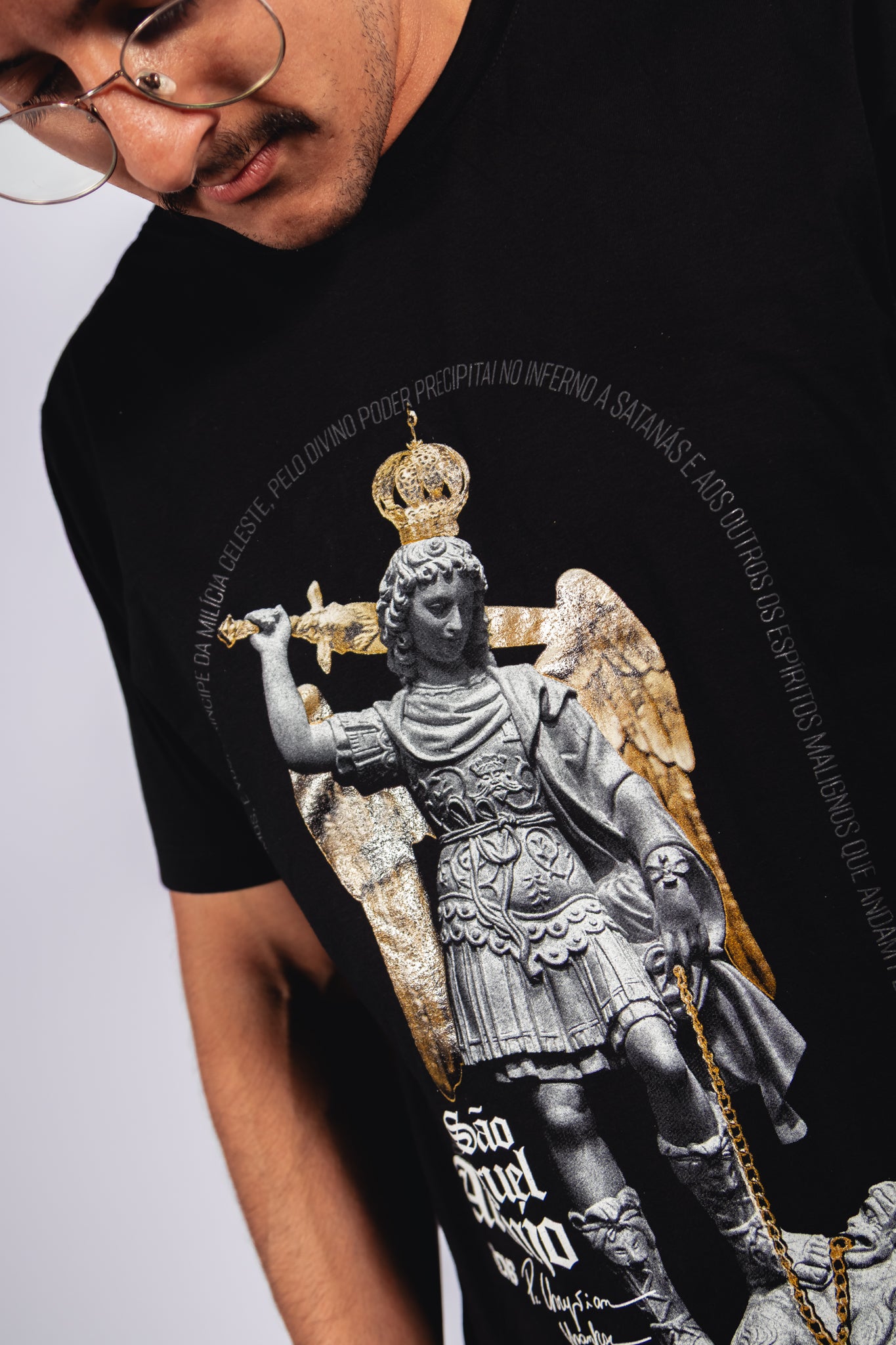 Camiseta Oversized São Miguel Arcanjo do Monte Gargano - Preto ref 3251