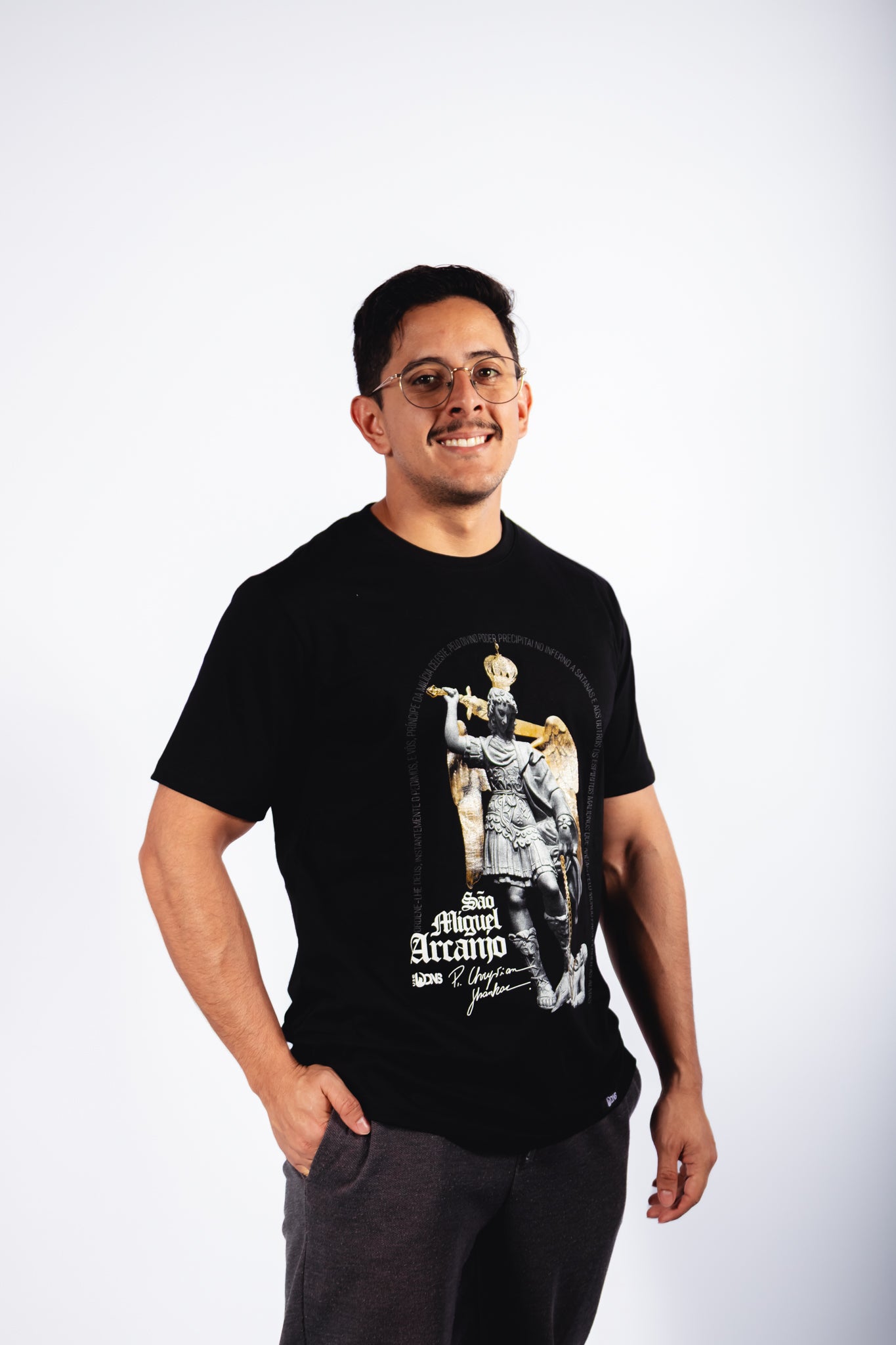 Camiseta São Miguel Arcanjo do Monte Gargano - Preto ref 3251