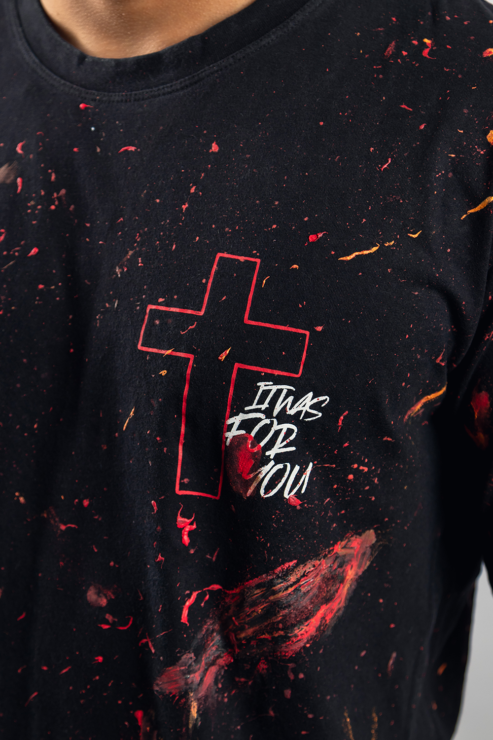 Camiseta Paixão de Cristo - Customizada - Preto ref 3228