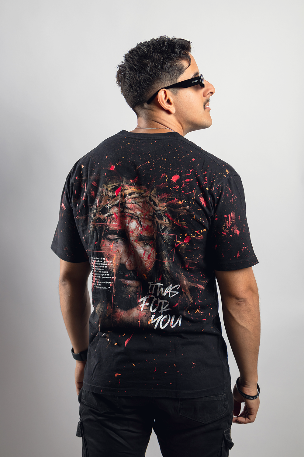 Camiseta Paixão de Cristo - Customizada - Preto ref 3228