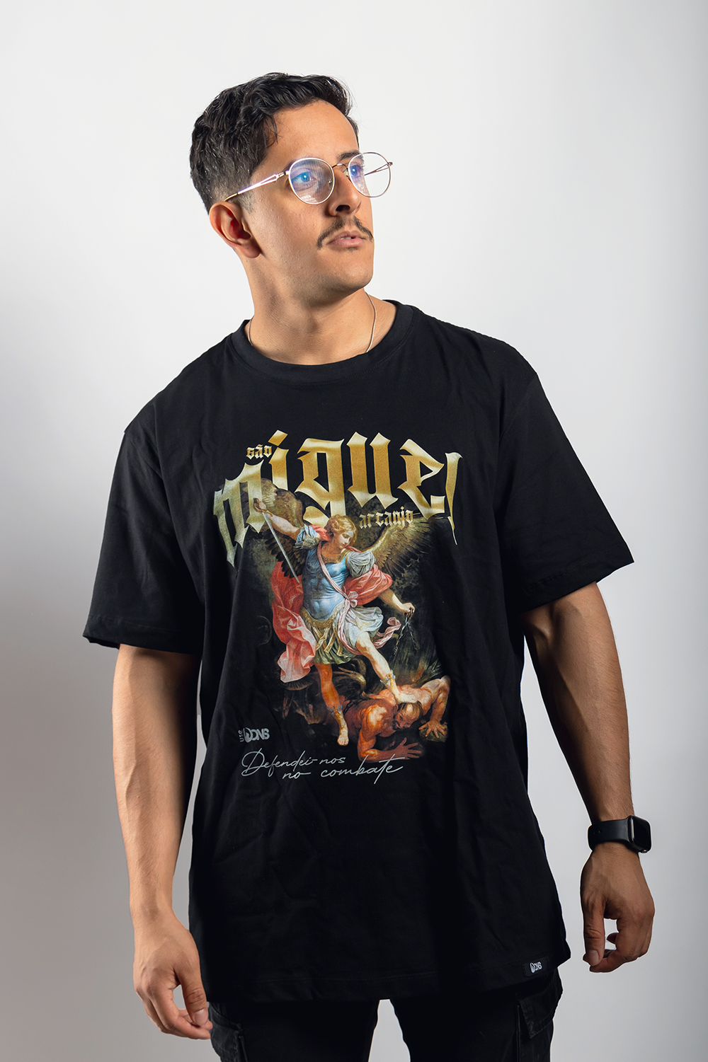Camiseta Oversized São Miguel Arcanjo - Preto ref 3222