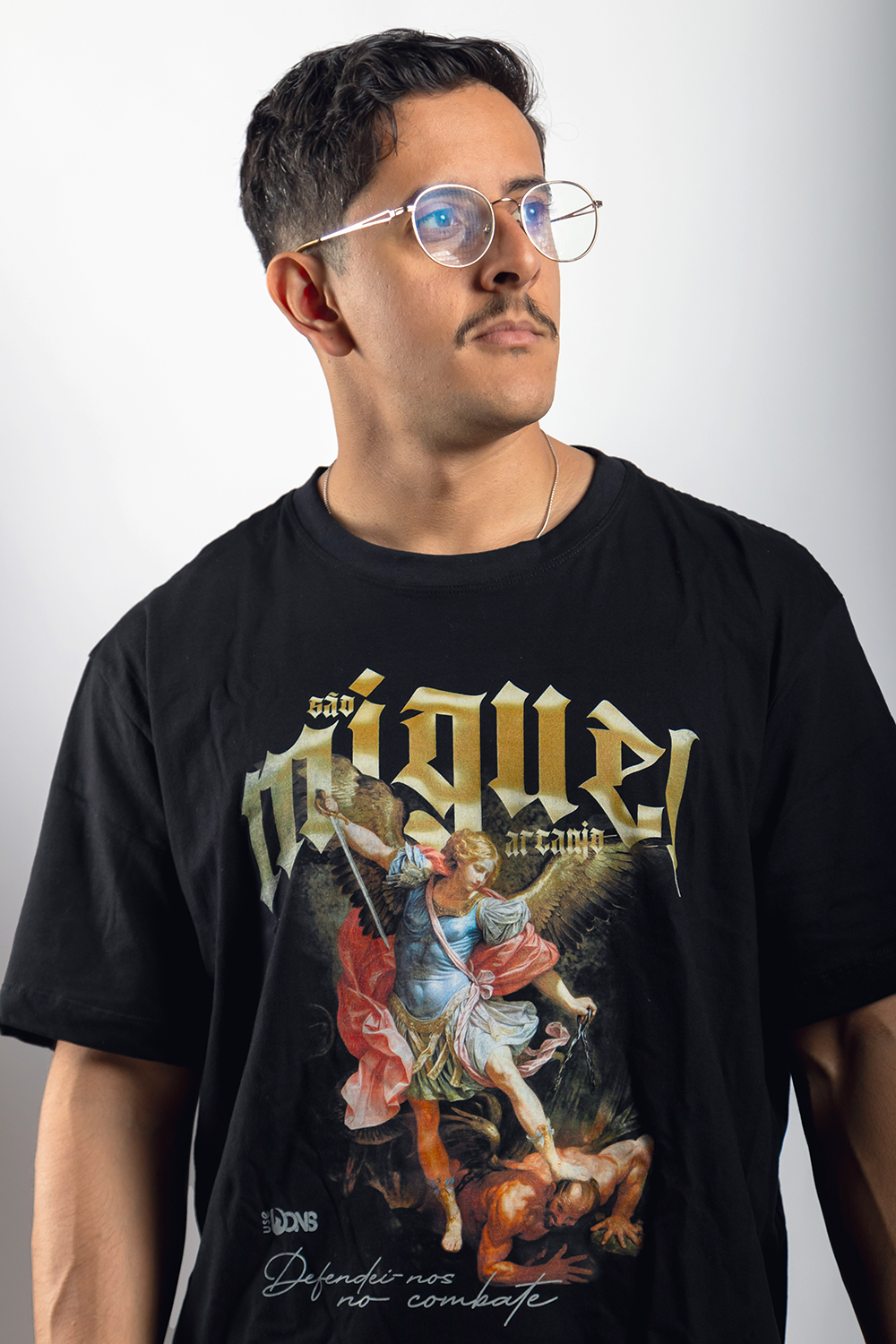 Camiseta Oversized São Miguel Arcanjo - Preto ref 3222