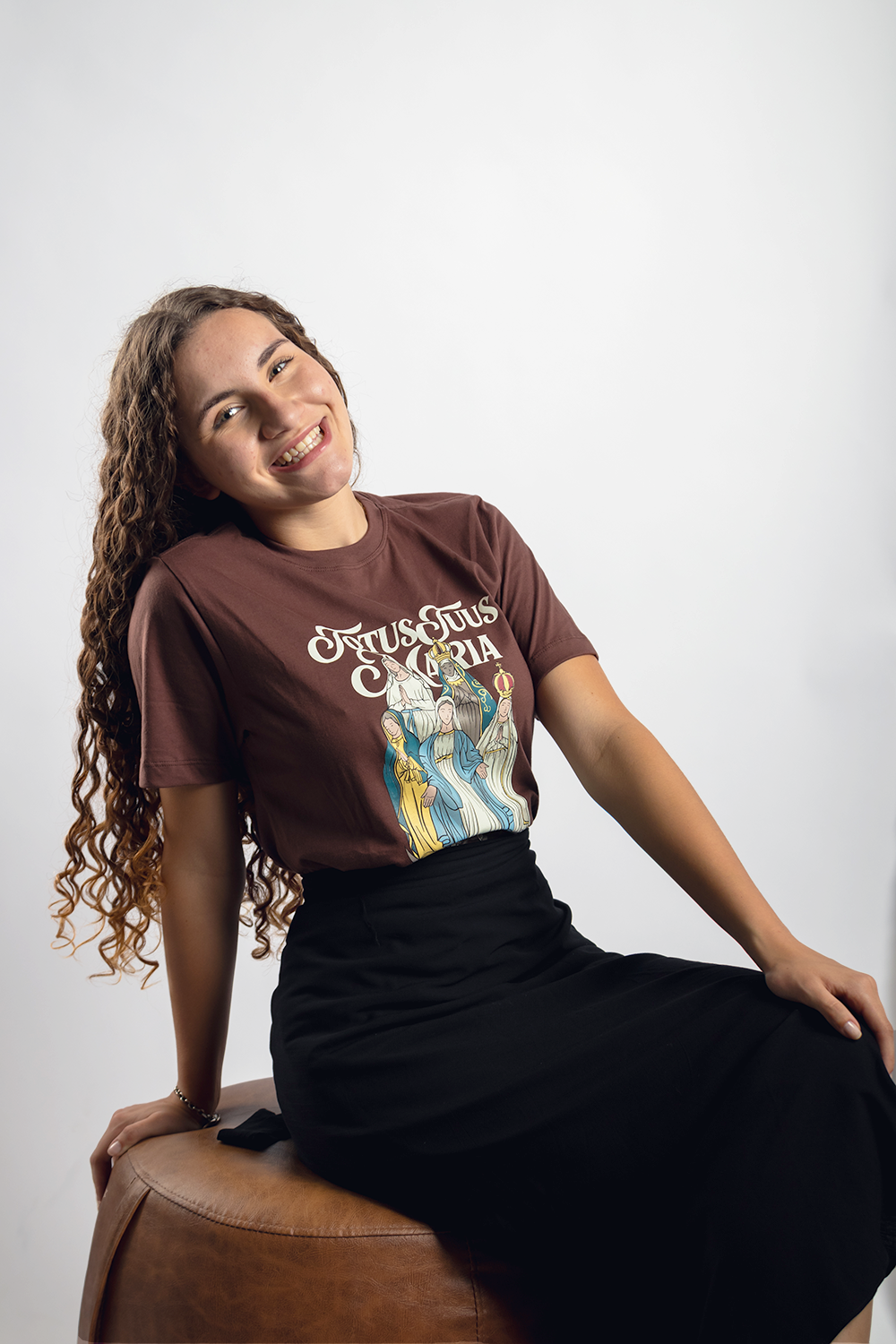 Camiseta Totus Tuus Maria - Marrom