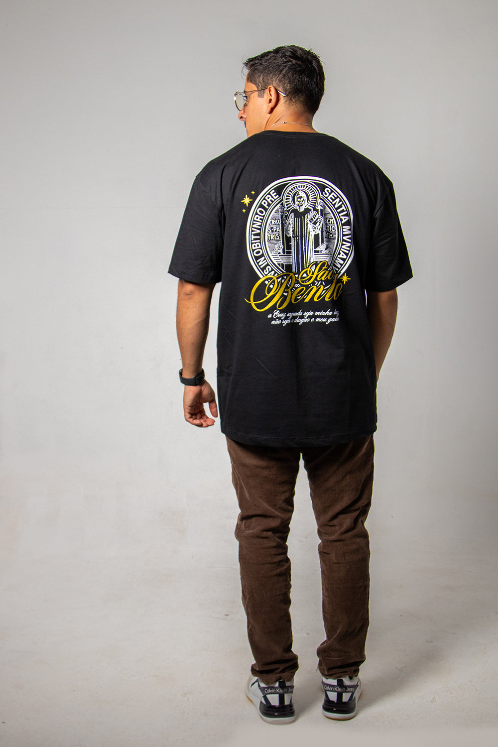 Camiseta Oversized Medalhão São Bento- Preto ref 3226