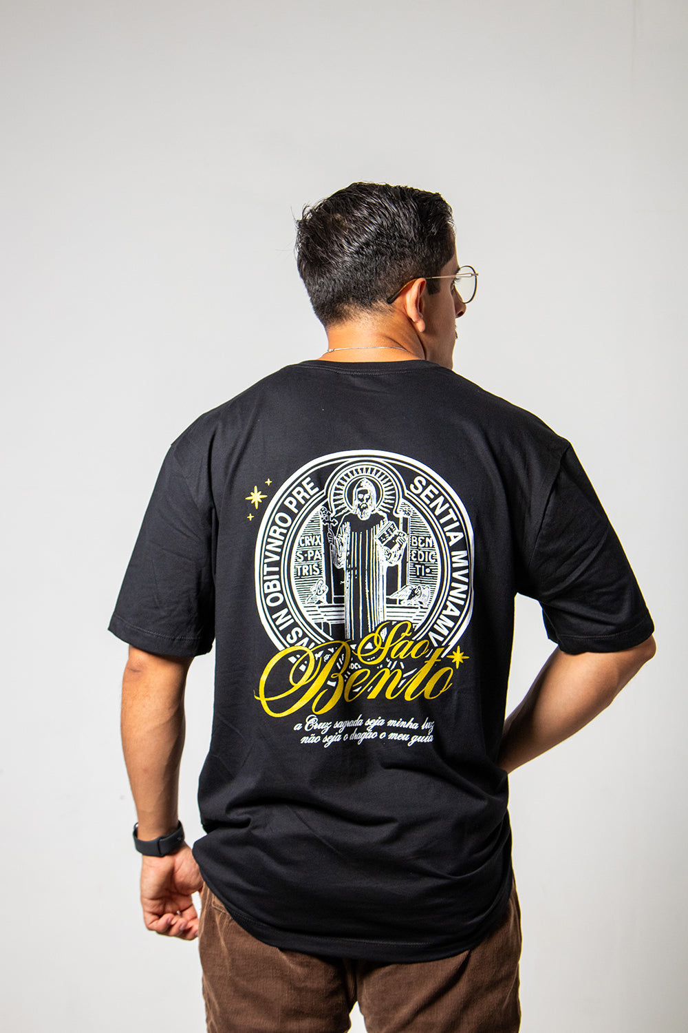 Camiseta Oversized Medalhão São Bento- Preto ref 3226