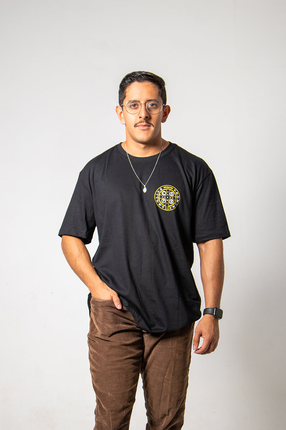 Camiseta Oversized Medalhão São Bento- Preto ref 3226