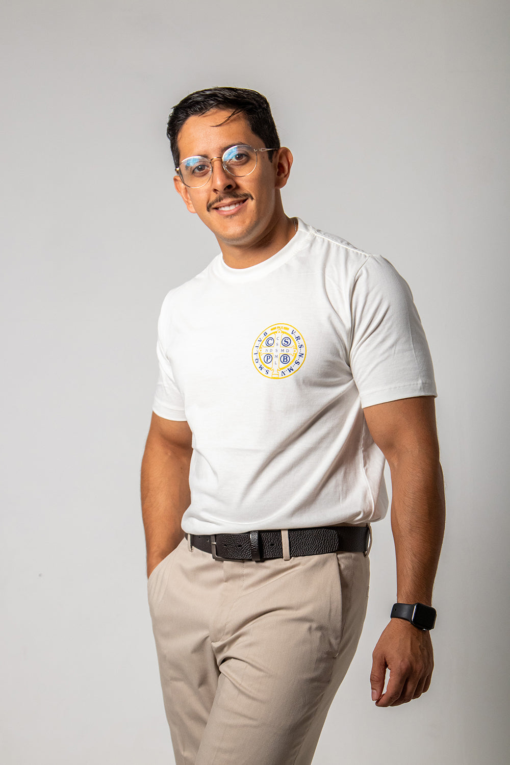 Camiseta Medalhão São Bento - Off White ref 3226