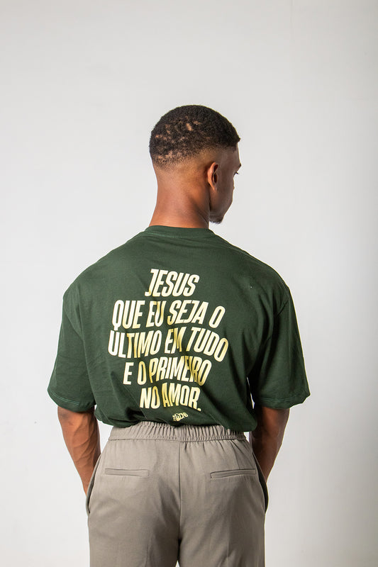 Camiseta Oversized Jesus que eu seja - Verde ref 3235