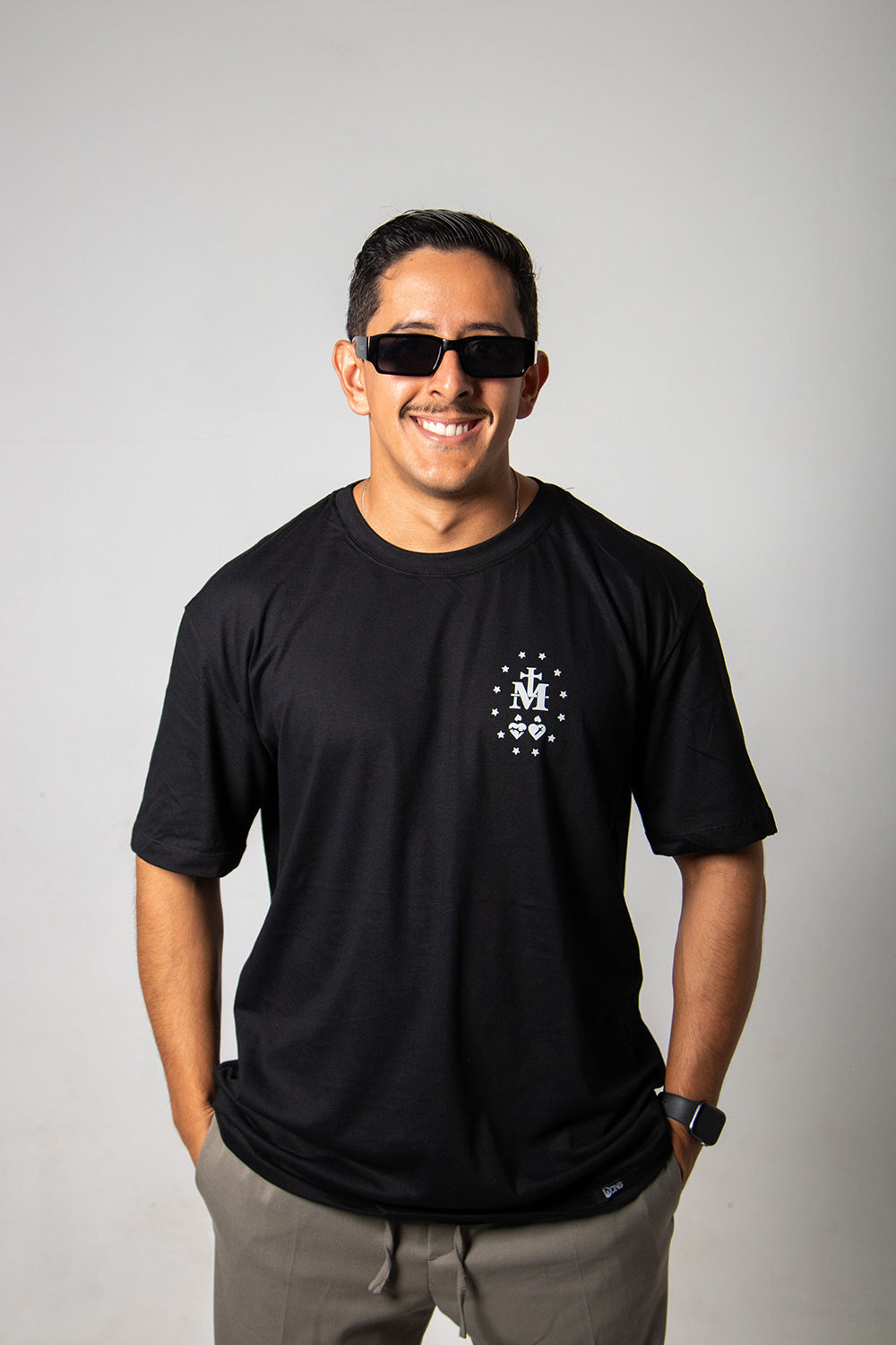 Camiseta Oversized Nossa Senhora das Graças - Preto ref 3245