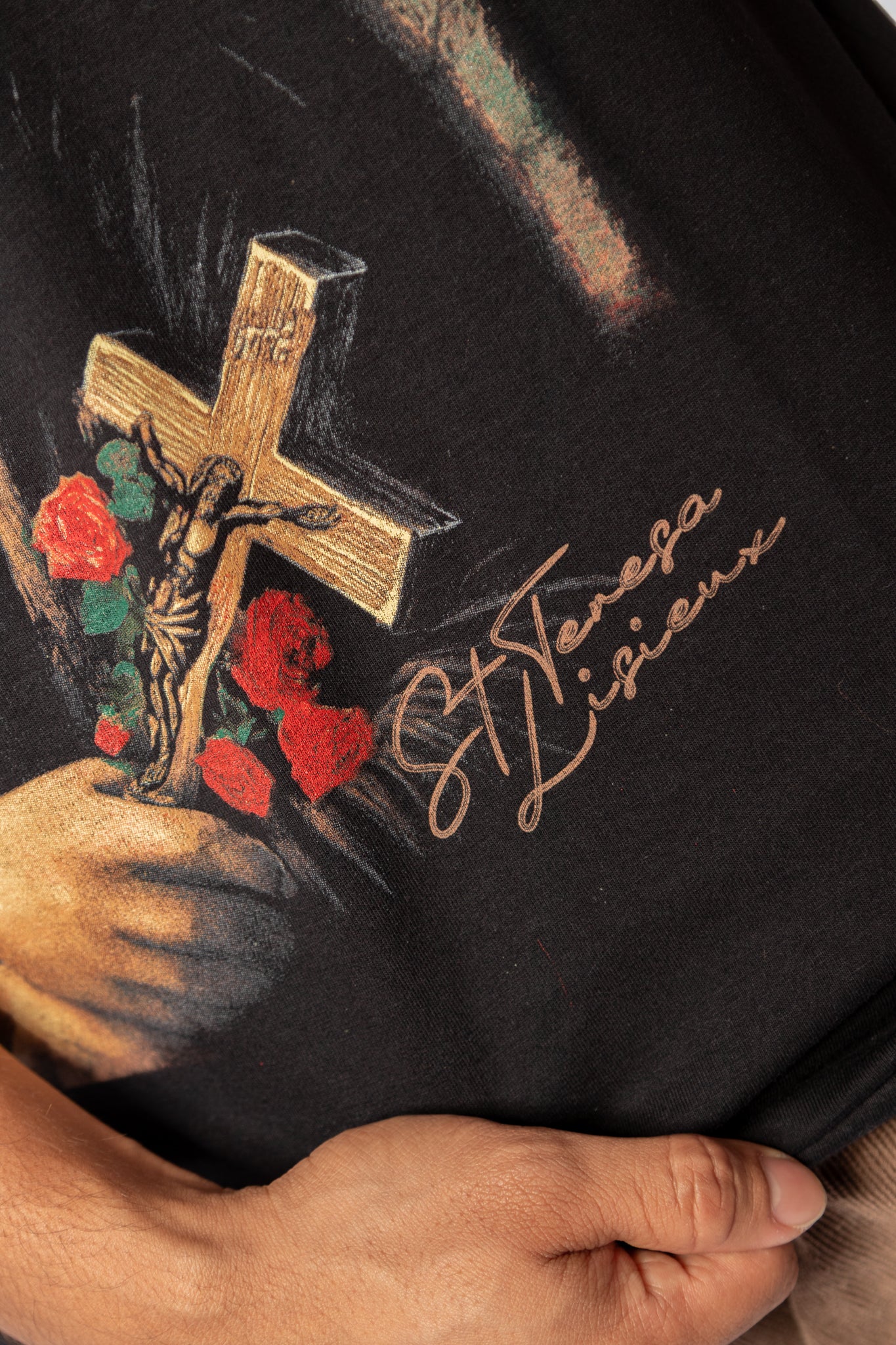 Camiseta Oversized Santa Teresinha do Menino Jesus Quadro - Preto ref 3256