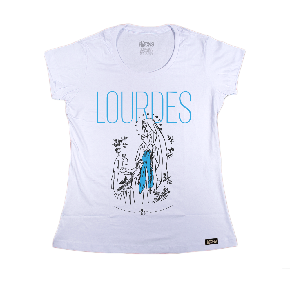 Baby Look Nossa Senhora de Lourdes - Branco