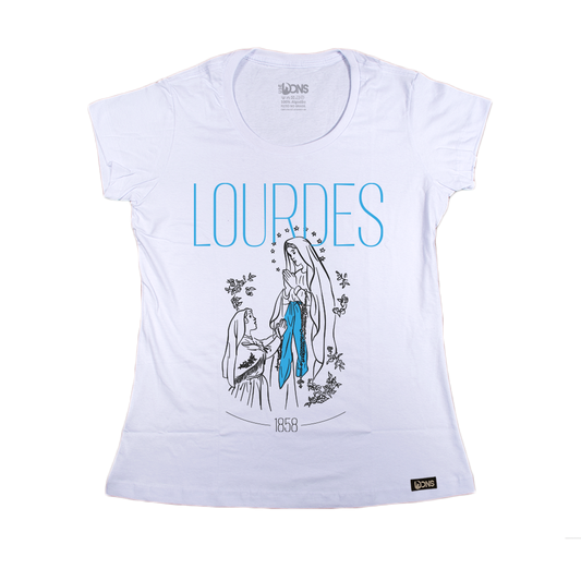 Baby Look Nossa Senhora de Lourdes - Branco