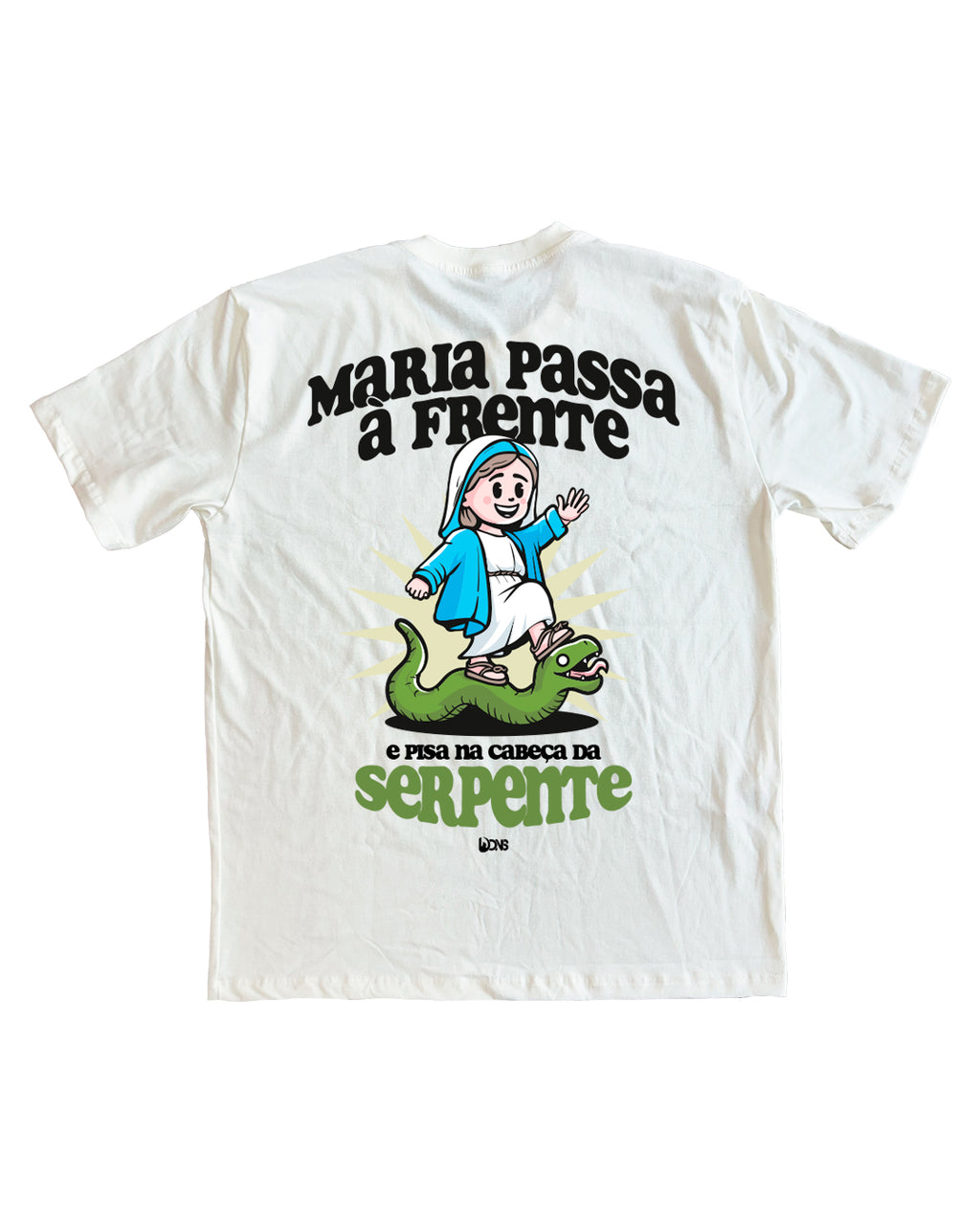 Camiseta Oversized Maria passa à frente Retrô - Off-White ref 3249