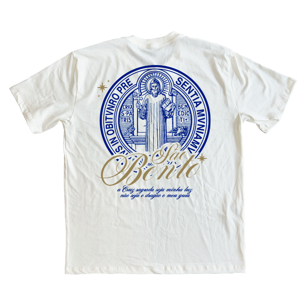 Camiseta Oversized Medalhão São Bento - Off White ref 3226