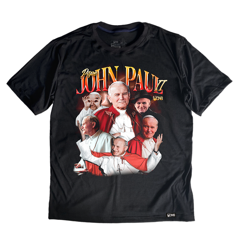 Camiseta Oversized Papa São João Paulo II - Preto ref 3196