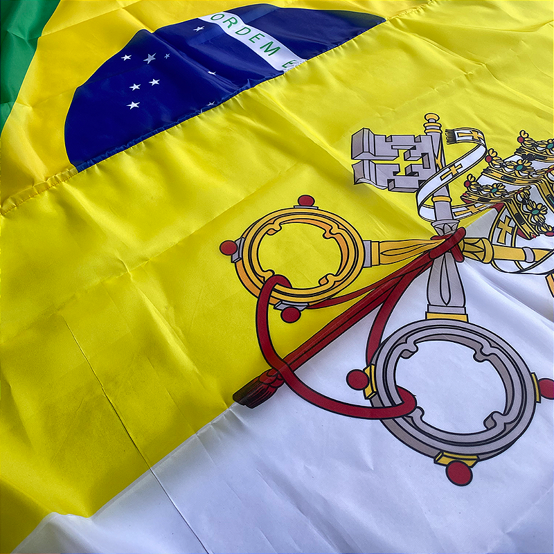 Bandeira do Brasil e Vaticano 130x90cm