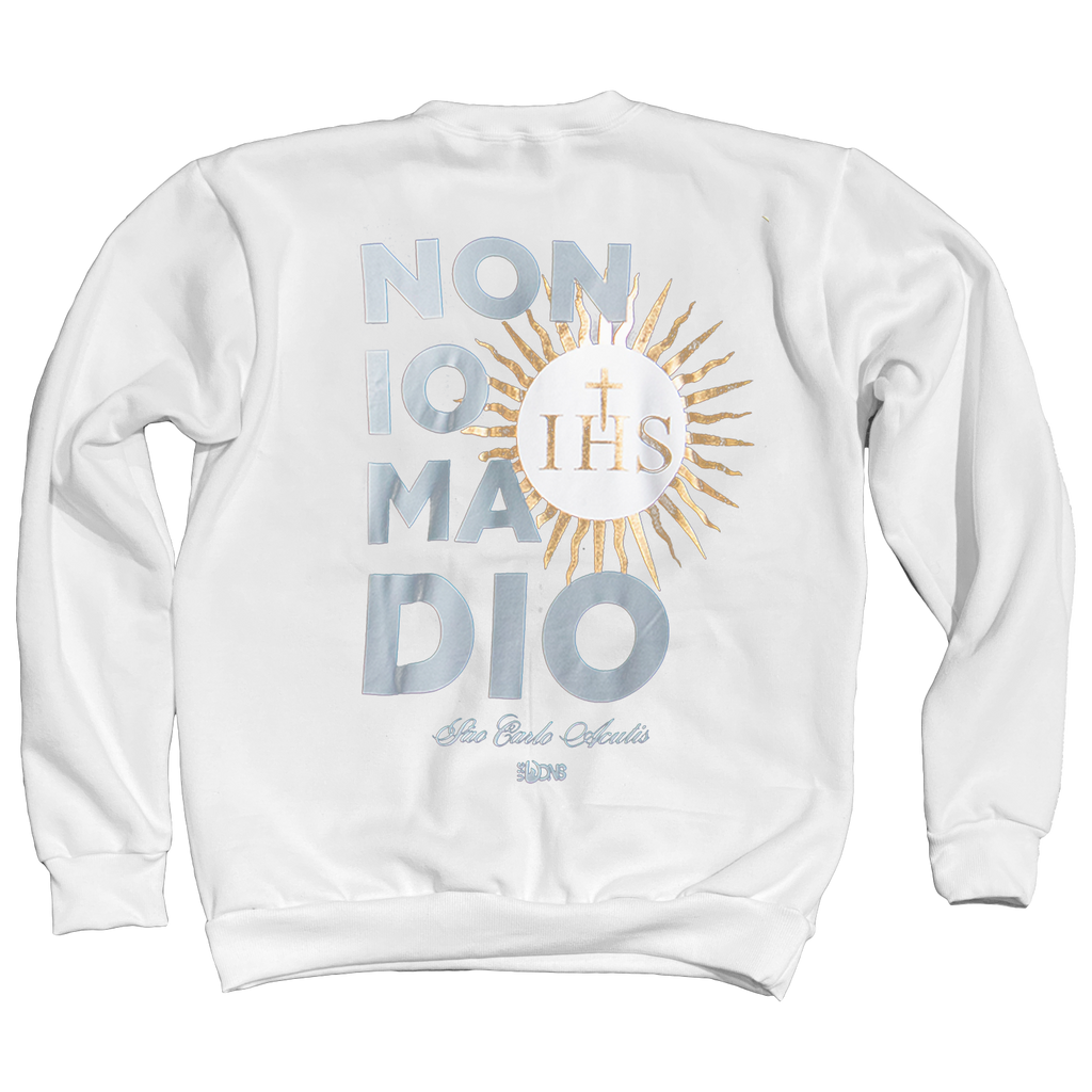 Moletom Gola Careca Não eu, mas Deus - São Carlo Acutis ref 3232