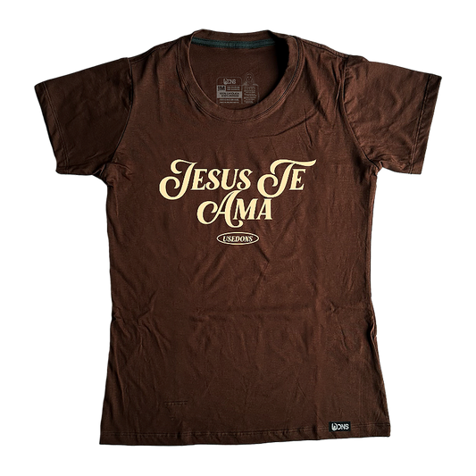 Baby Look Jesus te Ama - Marrom ref 3200