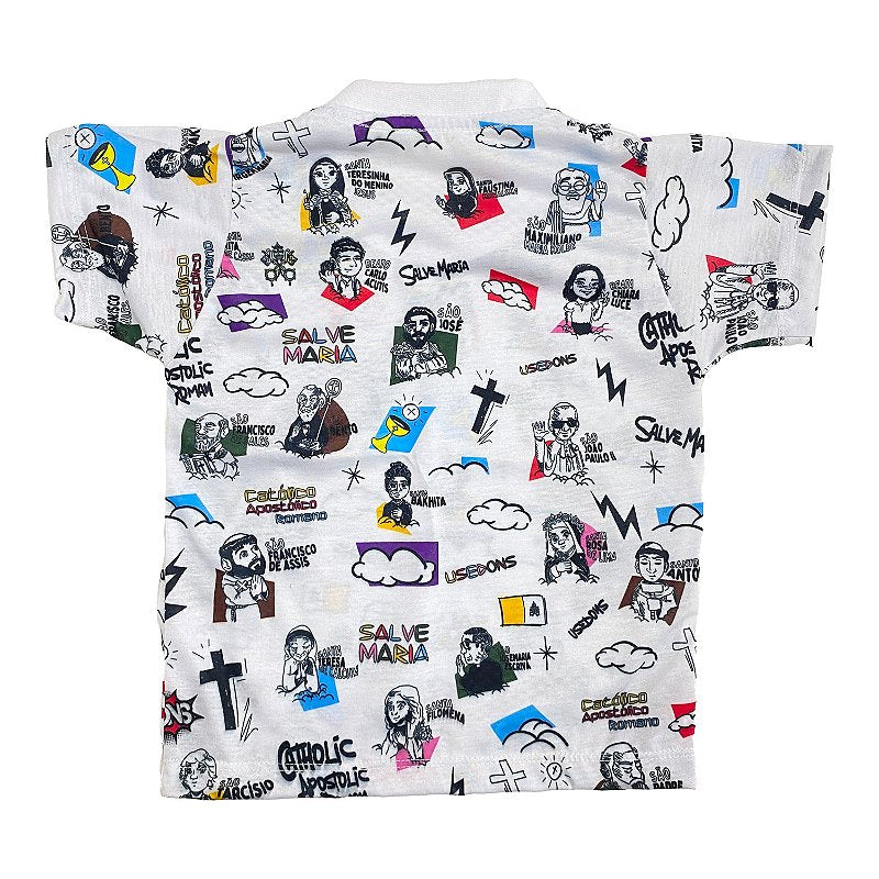 Camiseta Infantil Santos Cartoon